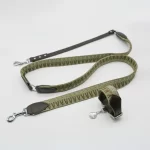 Woven Dog Collar & Leash Set - Olive Green