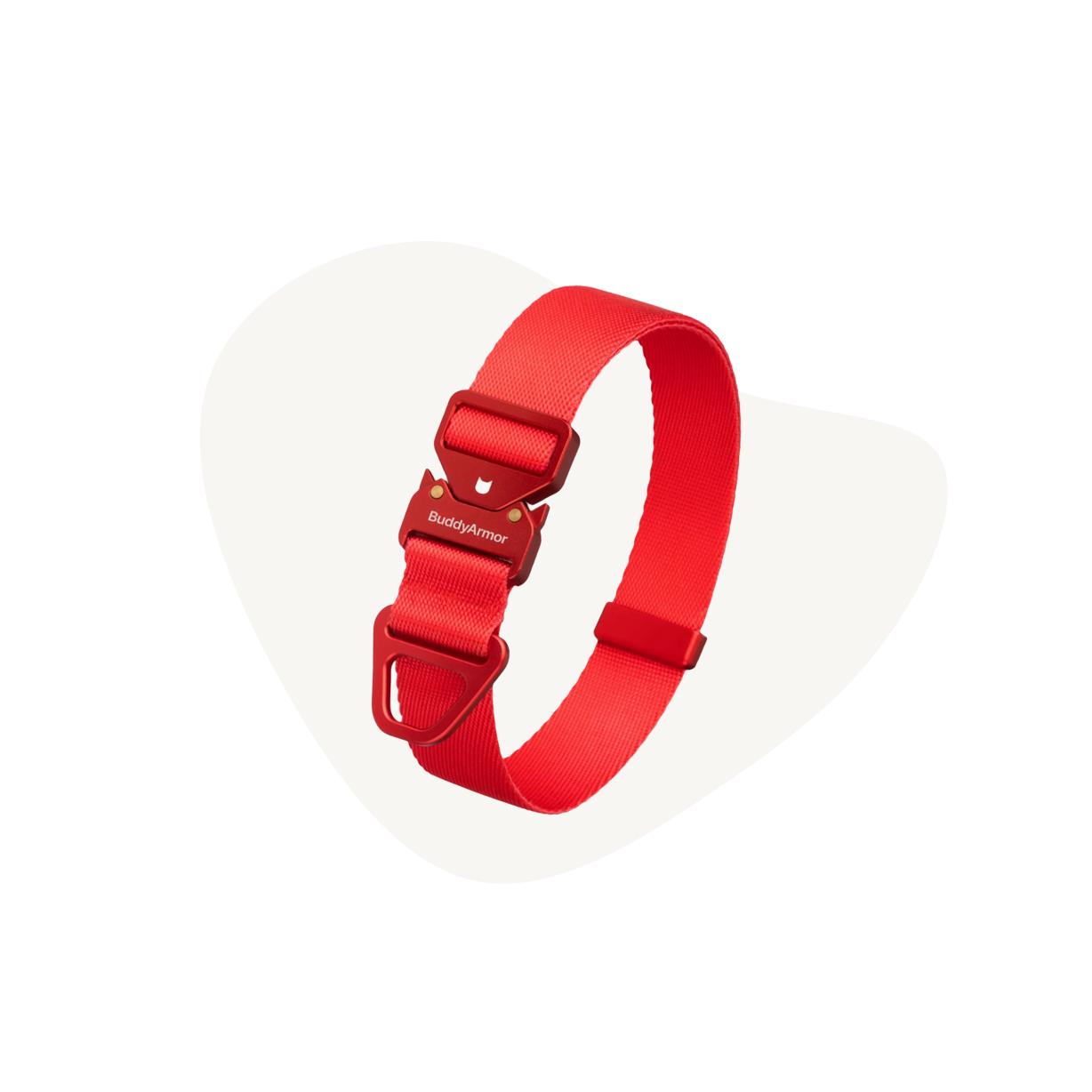 This adjustable red dog collar is crafted with durable materials and features a secure buckle for easy wear. Its vibrant color and sleek design make it both functional and fashionable.